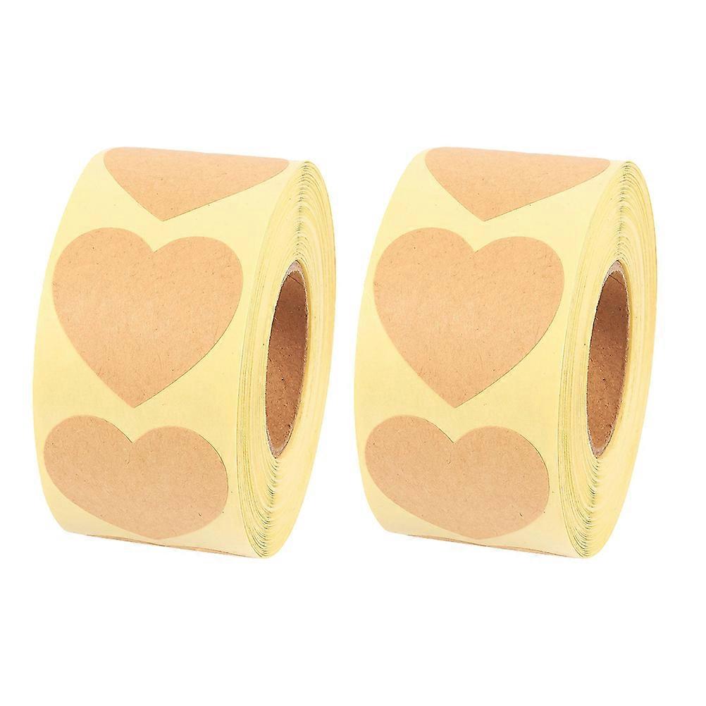 Colorful Heart-Shaped Stickers Multi-Colored Kraft Paper Notebook Decoration Furniture Label 25x25cm 2 Rolls