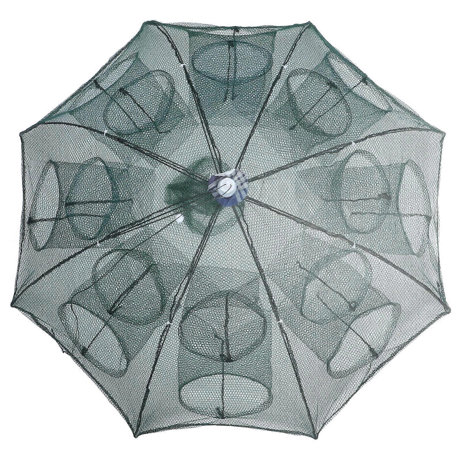 Compact Portable Umbrella Shaped Fishing Net with Durable Mesh Shrimp Cage for River and Lake Use