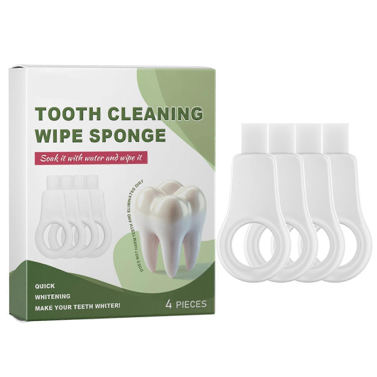 Sponge Teeth Cleaning Wipes 4-Pack, Deep Cleaning Tooth Wipes, Whitening Tool