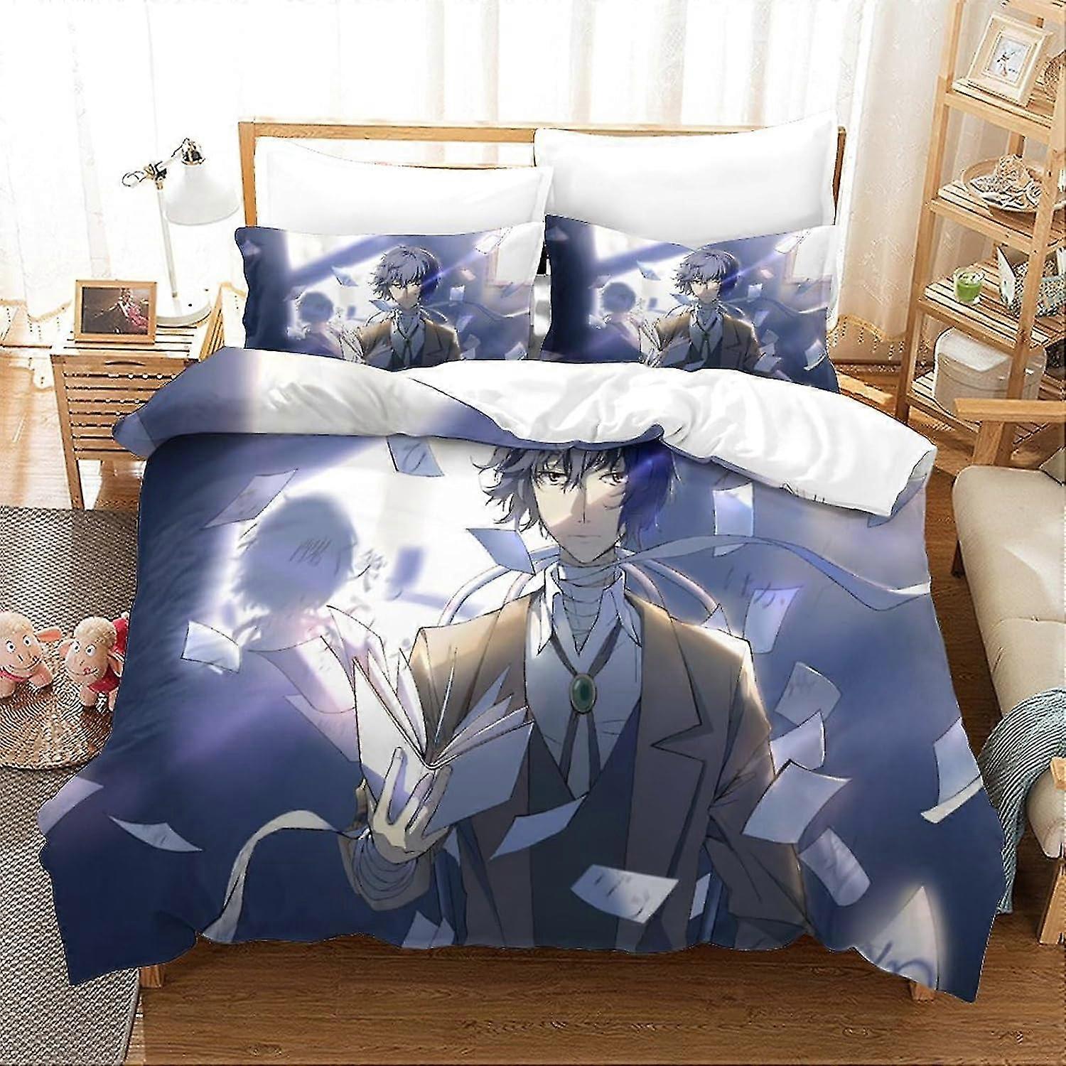 Anime Characters Duvet Cover Set 3D Printed Bedding for Adults and Kids, Suitable for Various Brands, No Comforter, Double Size
