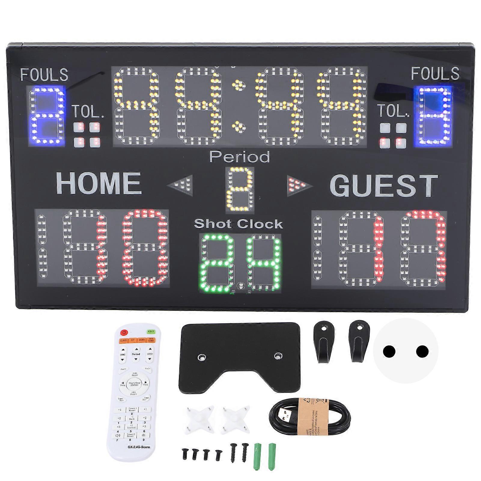 Electronic Scoreboard Indoor 15 Digit LED Digital Multisport Tabletop Score Keeper for Basketball Volleyball 100‑240V EU Plug