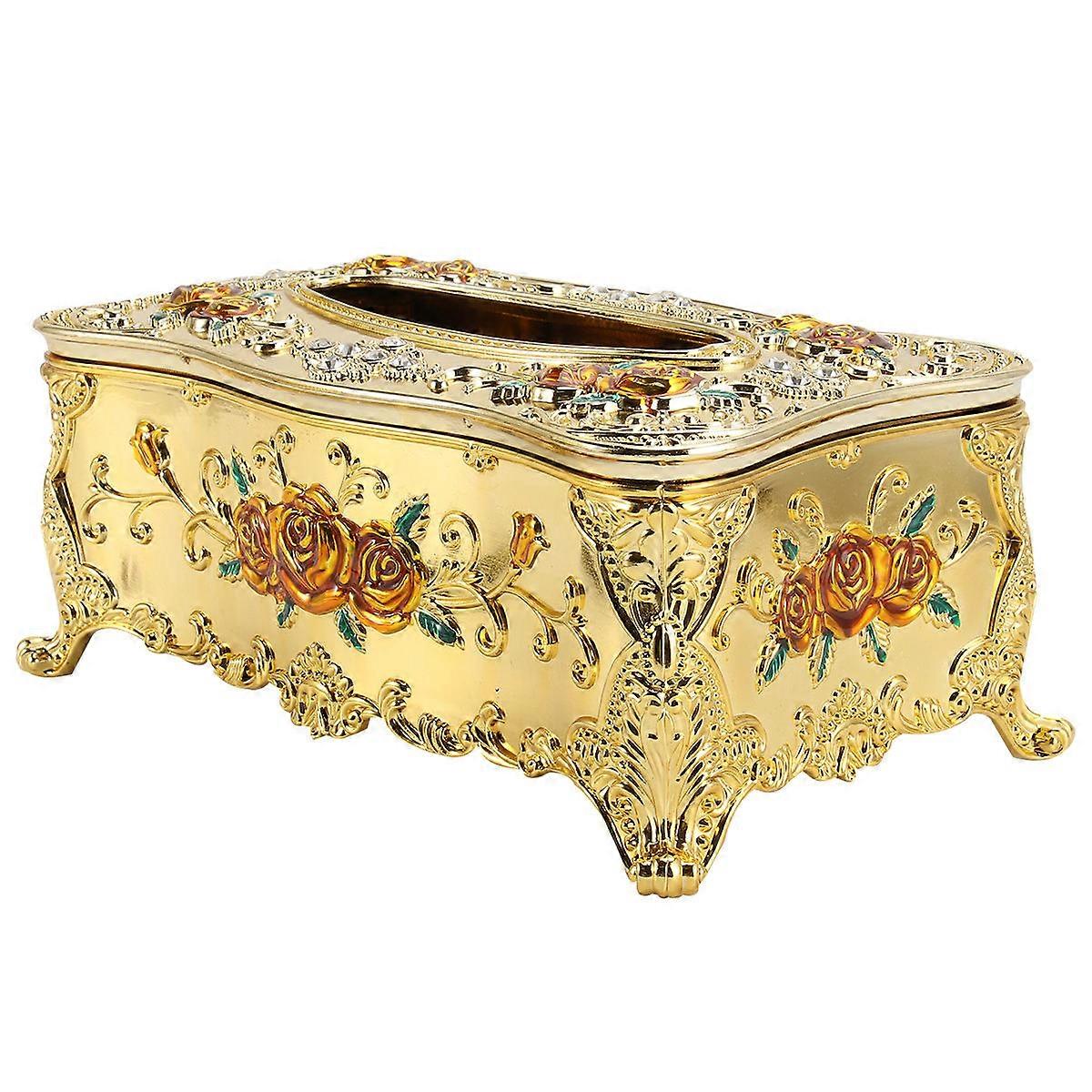 Napkin Holder European Style Napkin Case Rose Pattern Tissue Box