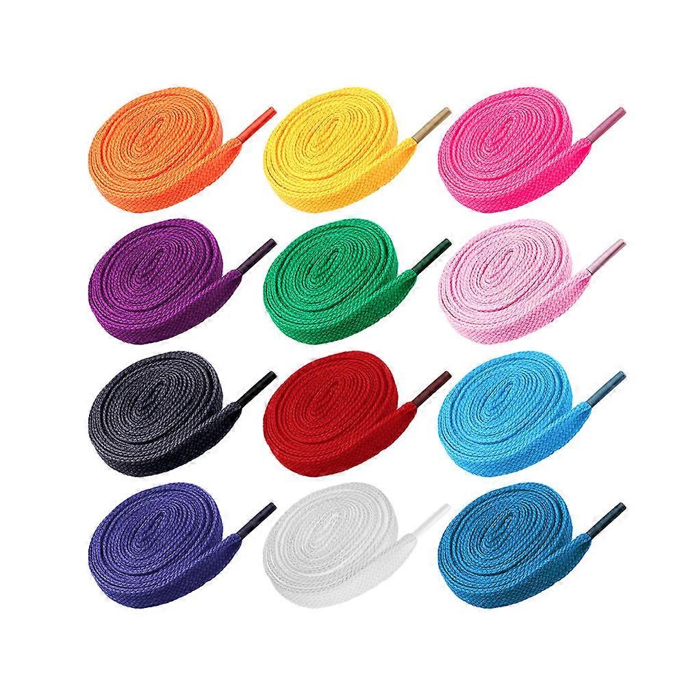 Athletic Laces 20PC Pairs Flat Shoes Shoelaces Strings For Sports Shoes Sneakers Skates Casual Outdoor 120.00X0.80X0.20CM Colorful
