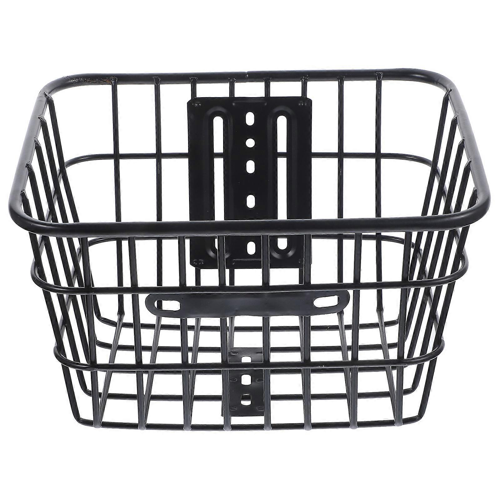 Iron Storage Basket Folding Basket Durable Hanging Basket Front Handlebar Basket for Bike Riding Cycling