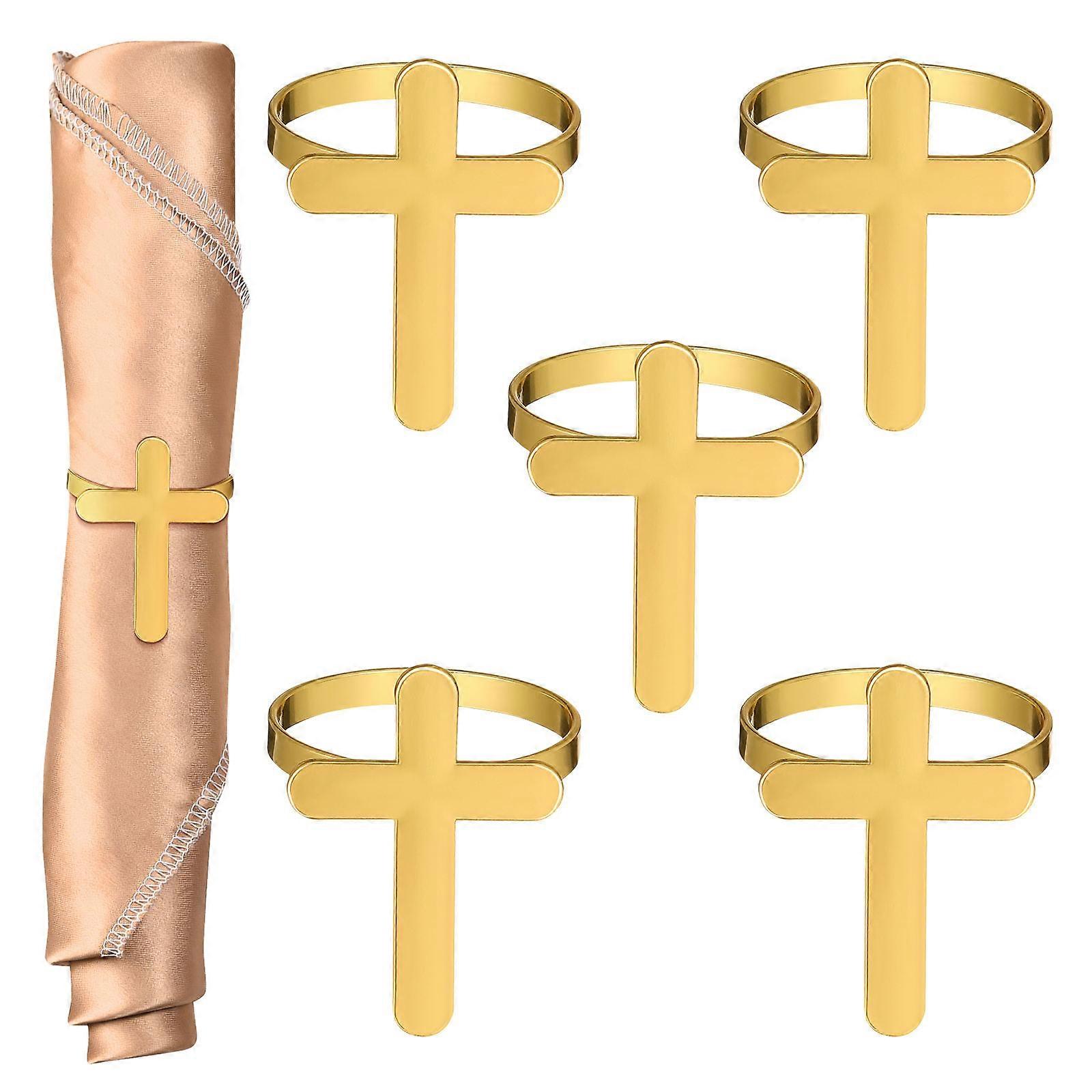 4pcs Elegant Cross Napkin Rings for Weddings, Parties & Family Dinners – Sophisticated Table Decor for Multiple Occasions