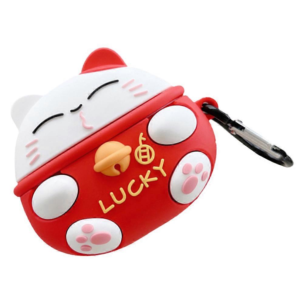 Decorative Earphone Case Cat Shaped PVC Scratch Resistance Daily Use 2.8×2.6×1.2in 1Pack