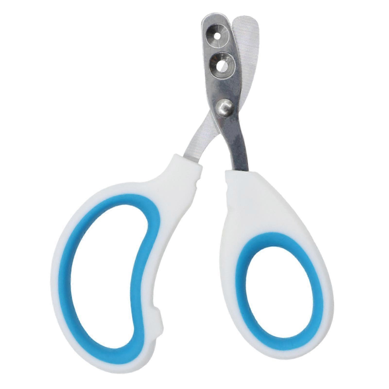 Pet Nail Clippers Stainless Steel, Double Hollow Design, Non-Slip Handle, Lightweight Design, White And Blue