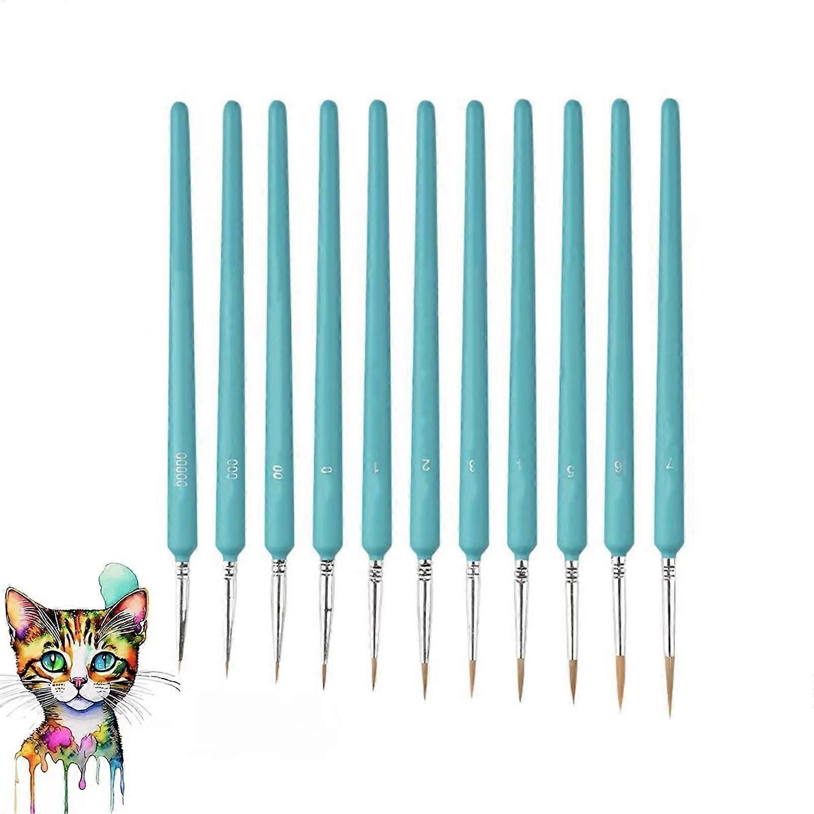 Detail Brush Set – Multifunctional Watercolor Brushes, 11 x Portable Art Painting Accessories, Fine Detailing Tools for Models, Faces, Nails
