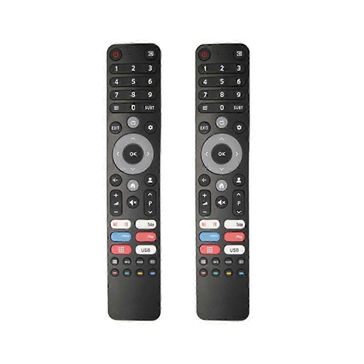 2-Pack Universal Remote Control for Smart TVs, Compatible with Multiple Brands including DEXP, Viomi, CHIQ