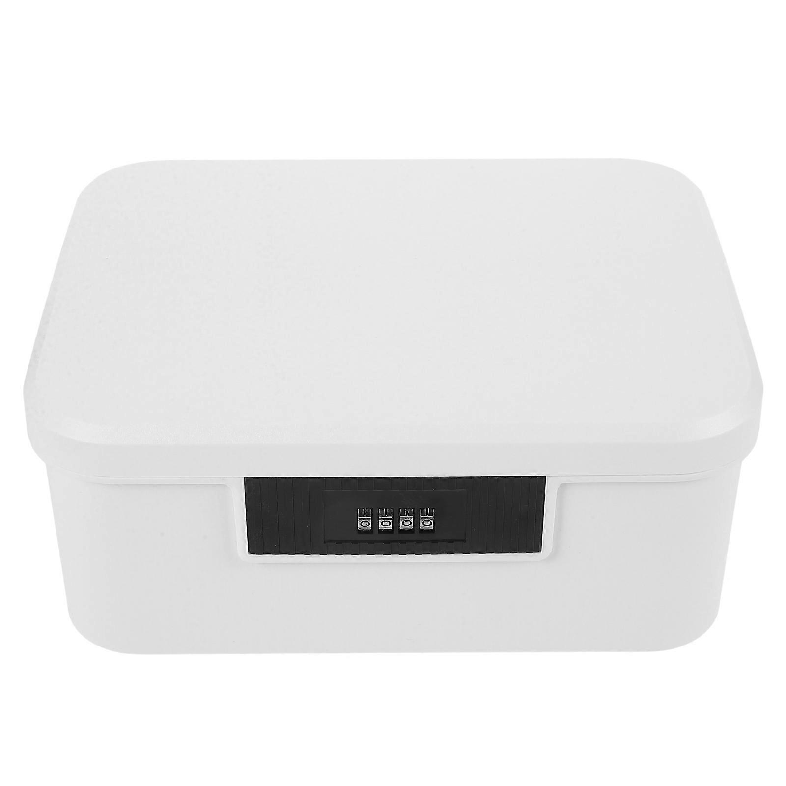 Portable Lock Box for Travel with Code Safe Small Lock Box for Storage Ivory ABS 5.9x4.3x3.1 Inches