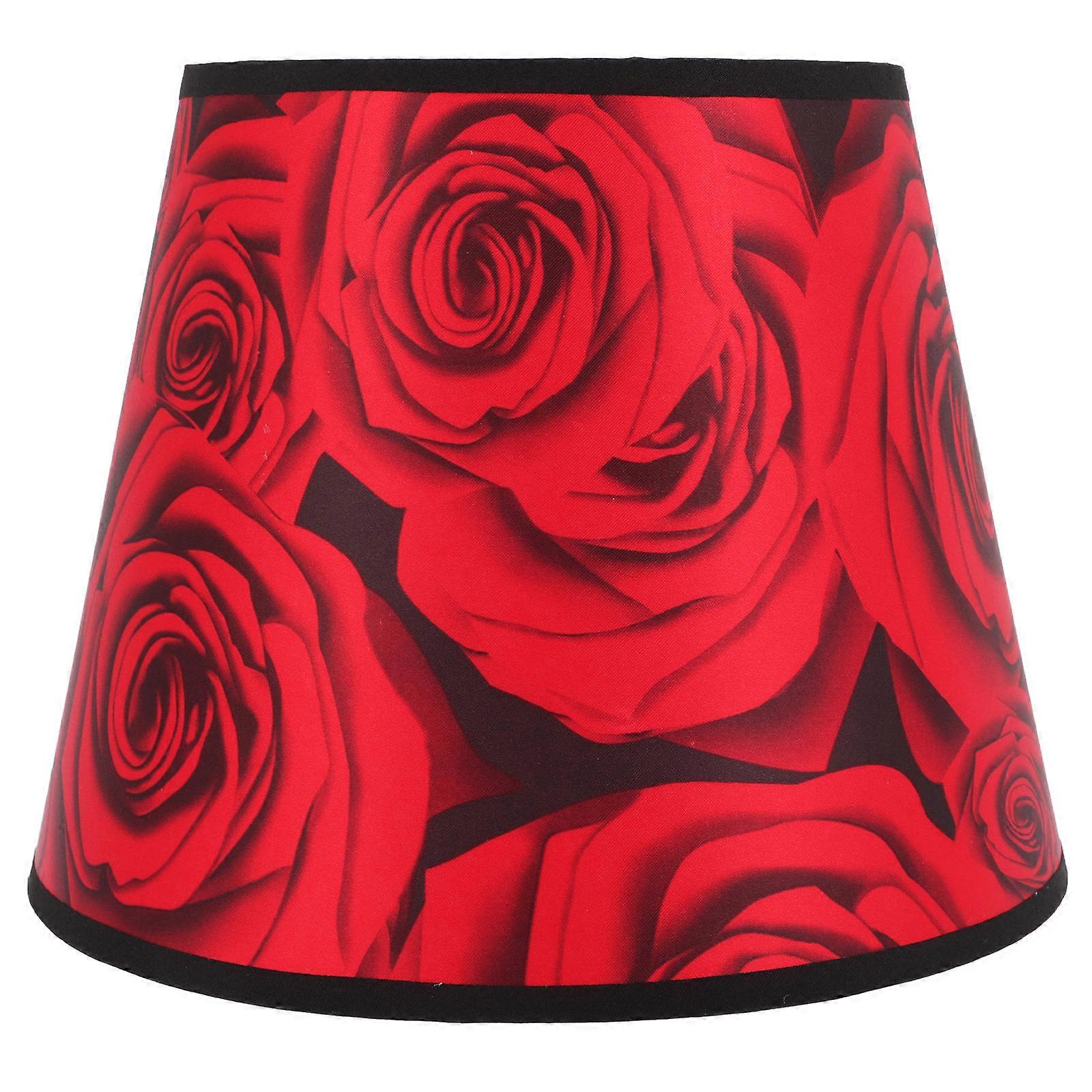 Compact Red Linen Lampshade for Table Desk Base Semi Circular Indoor Light Cover Easy Install Modern Home Decorative Eye Protection Lighting