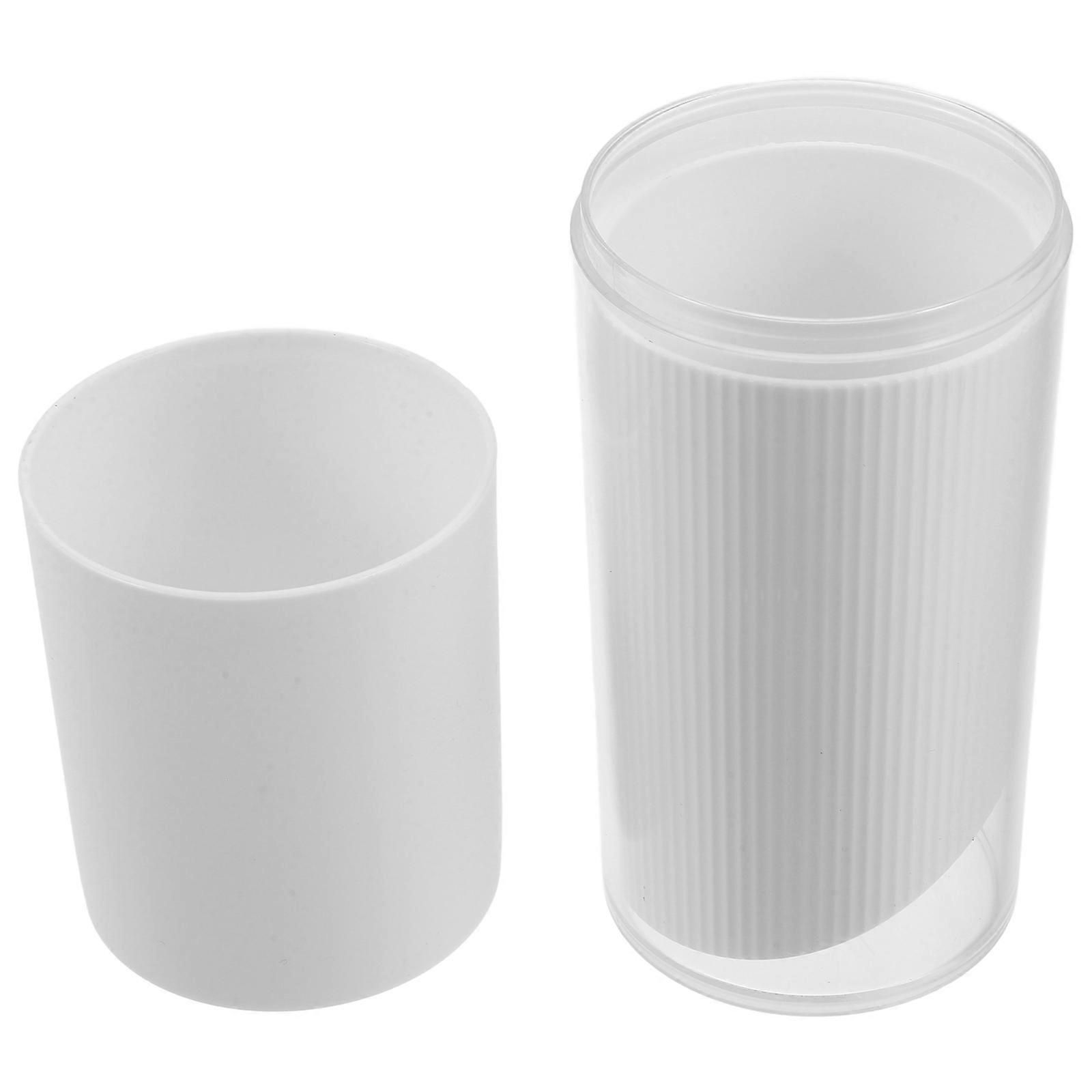 Travel Toothbrush Case Portable Container Oral Care Storage Rectangular White 20.00X6.80X6.80CM 1Pcs