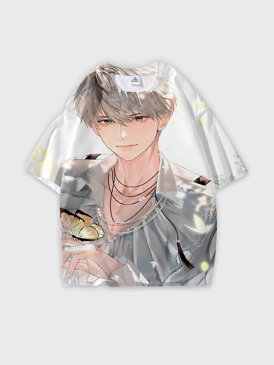 T-shirt round neck Role Pattern loose short sleeve E1625