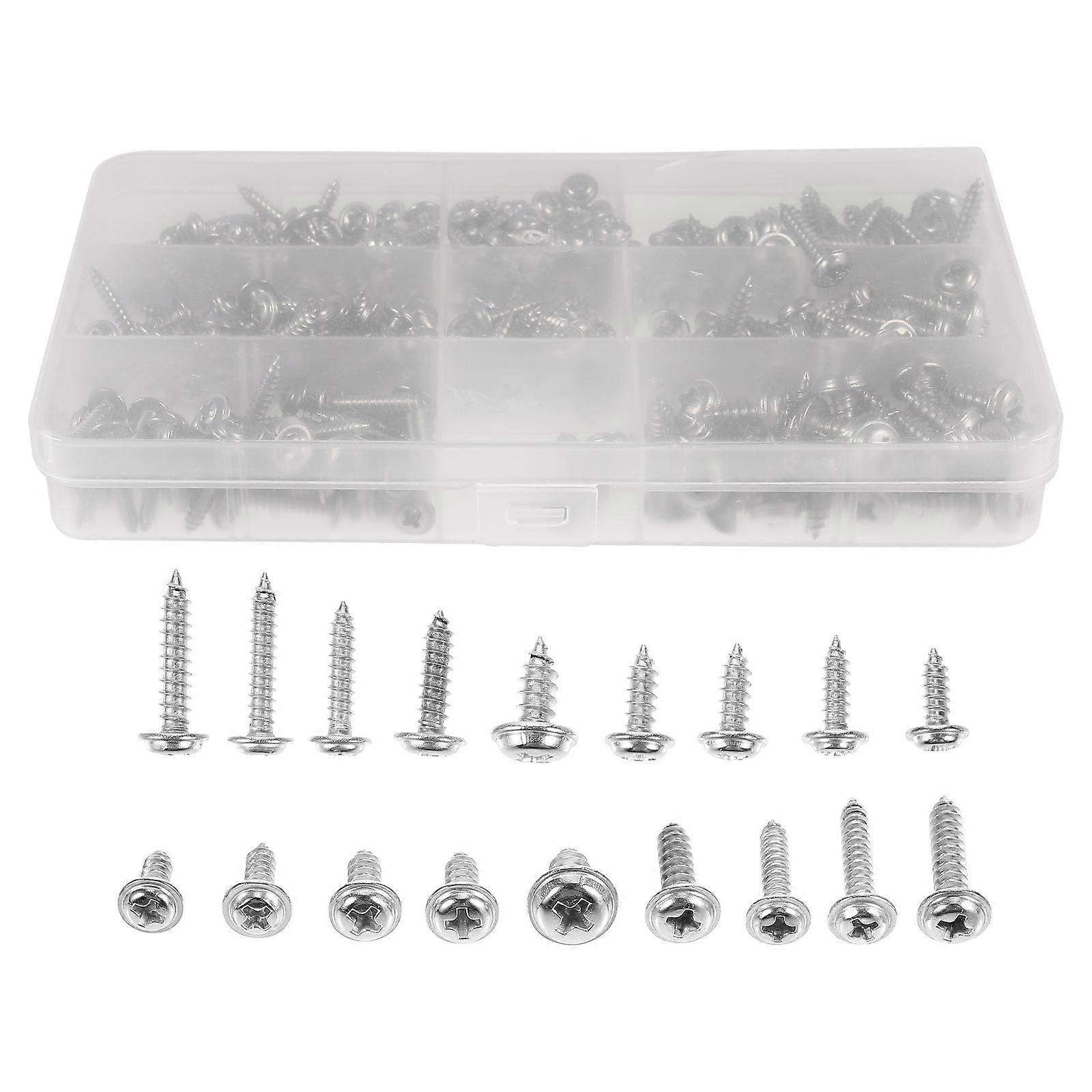 Stainless Self Tapping Screws Diy Projects Furniture Repair Round Head 340Pcs