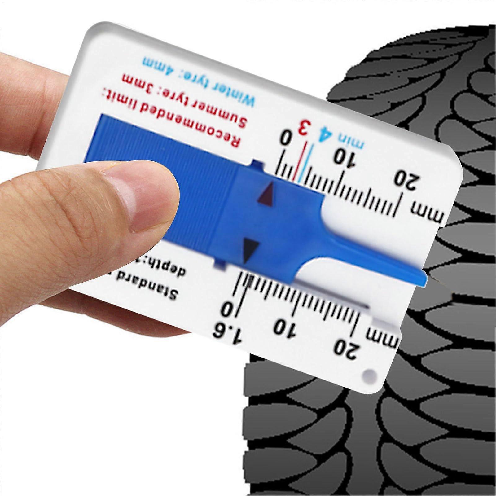 Tire tread depth gauge 020 mm, automotive measuring tool for accurate measurements  blue