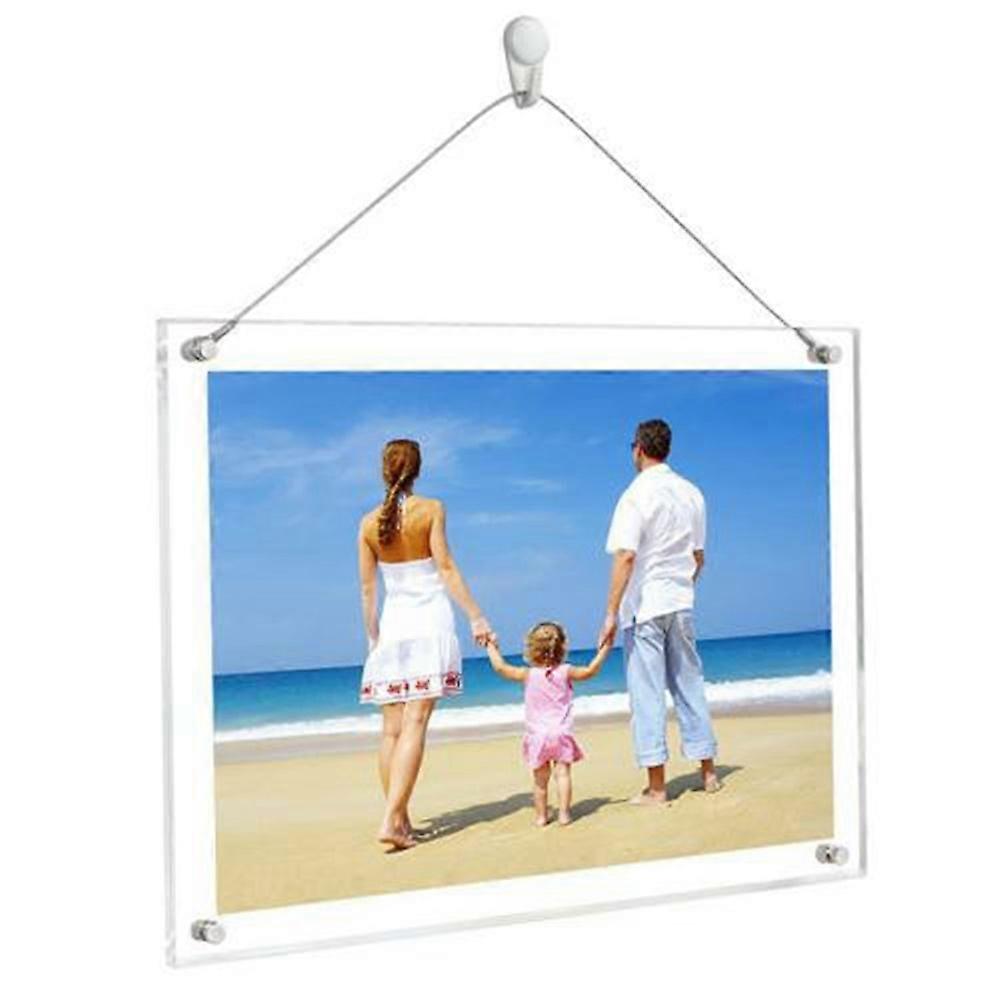 4 x 6 Inch Wall Hanging Acrylic Photo Frame Multipurpose Crystal Clear Desktop Display Stand
