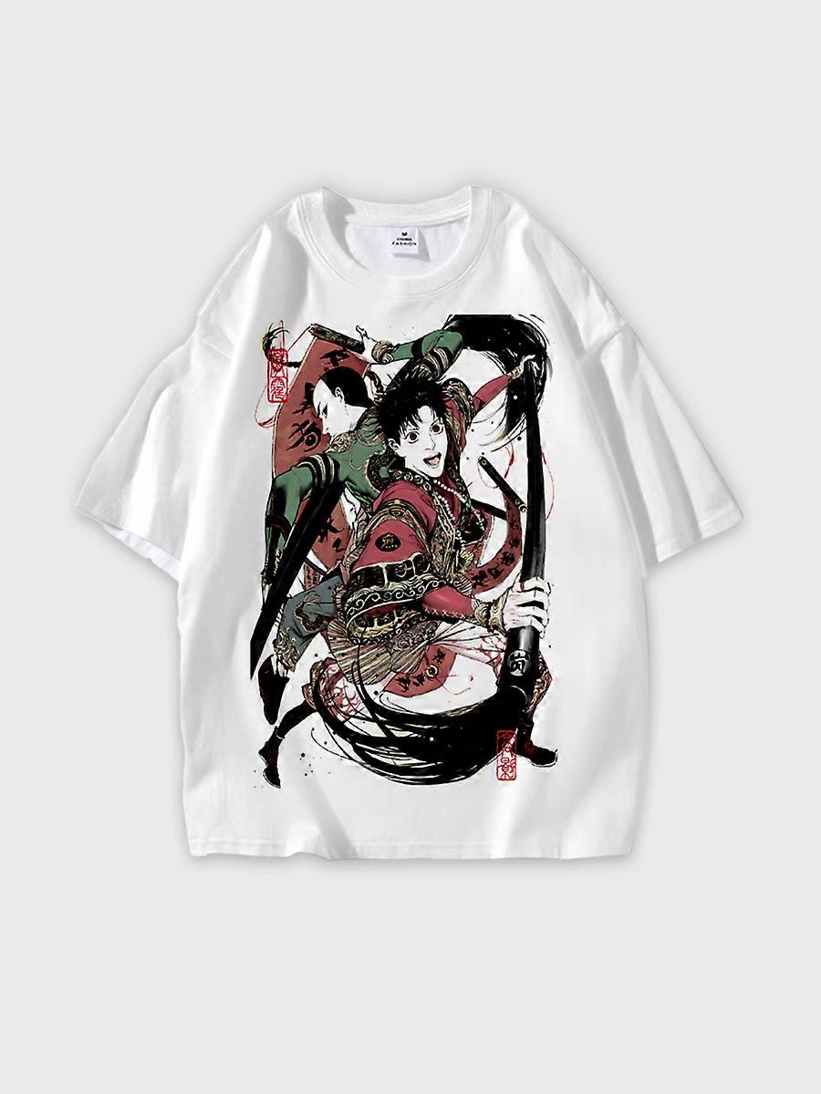 T-shirt round neck Role Pattern loose short sleeve E1744