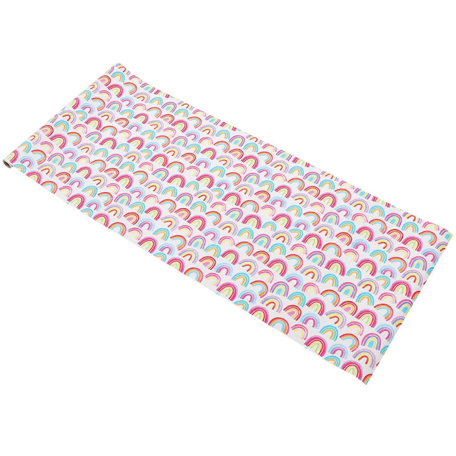 Rainbow Pattern Wrapping Paper Roll for Gifts and Decorations Multi Color Large Size 30.5x45.7