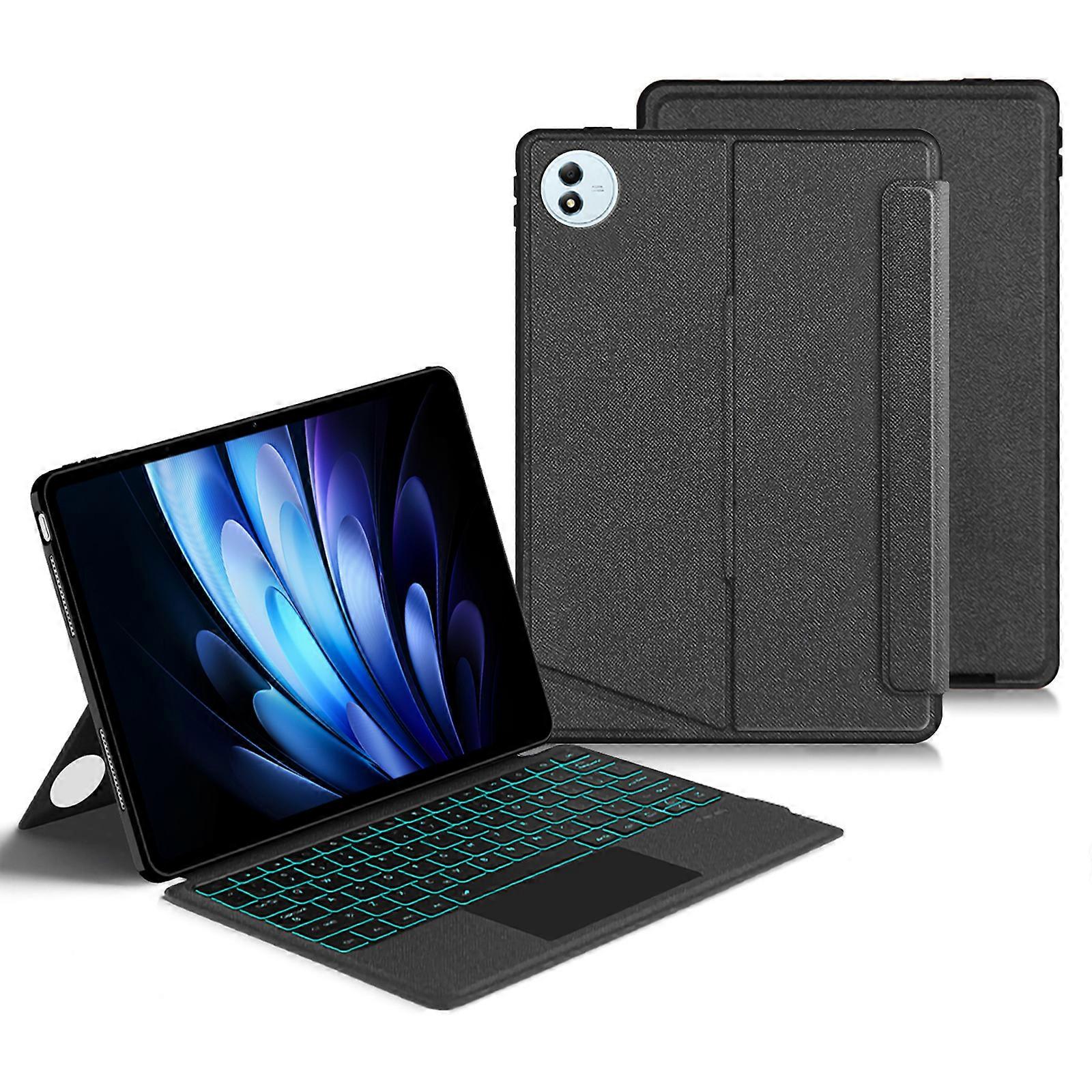For vivo Pad5 Pro Leather Case + Bluetooth-Compatible Keyboard with Backlight Trackpad