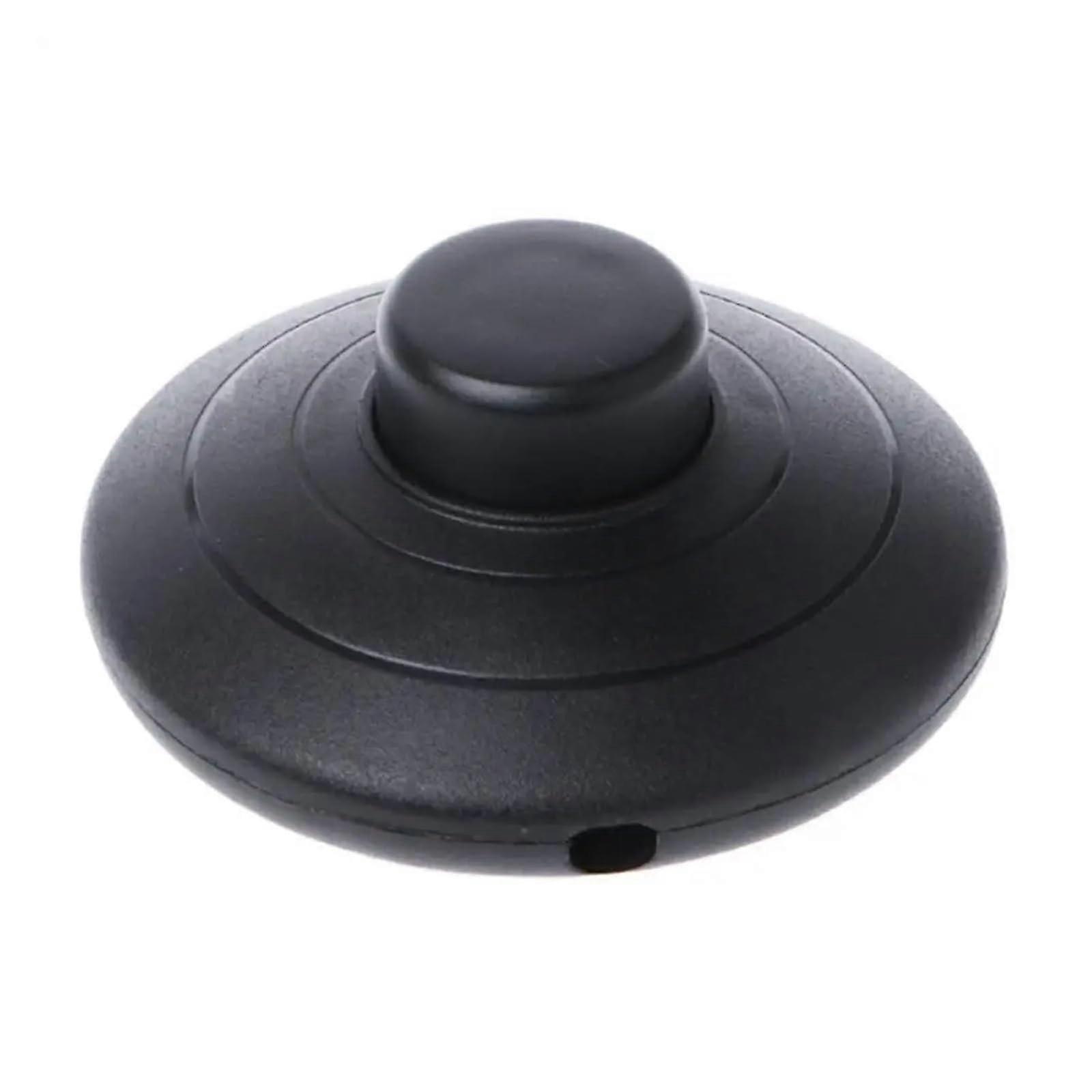 Interruptores de Luz Inline Redondos Pretos Premium com Pedal para Lâmpadas, Pacote de 2 - Padrão do Reino Unido