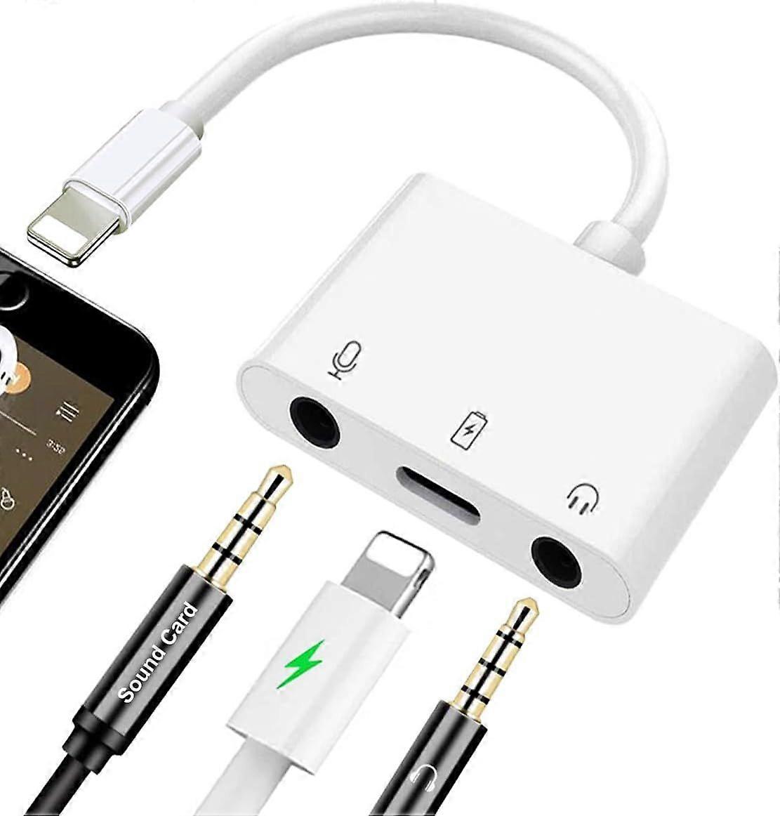 iPhone Microphone Adapter for Live Streaming Lightning to Microphone and 3.5mm