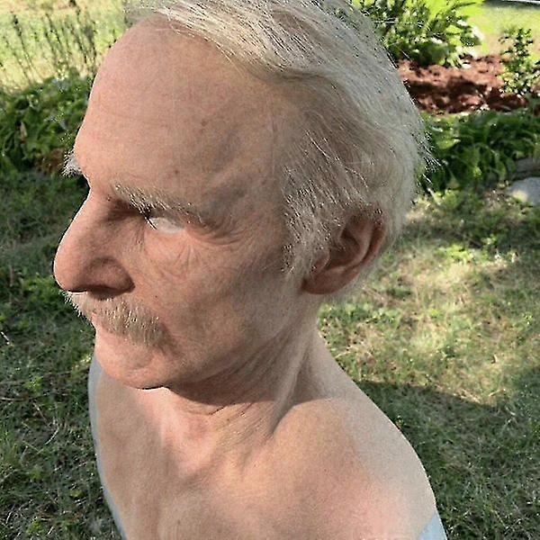 Halloween Cosplay Glatze Alter Mann Gesicht Maske Party Requisiten Erwachsene
