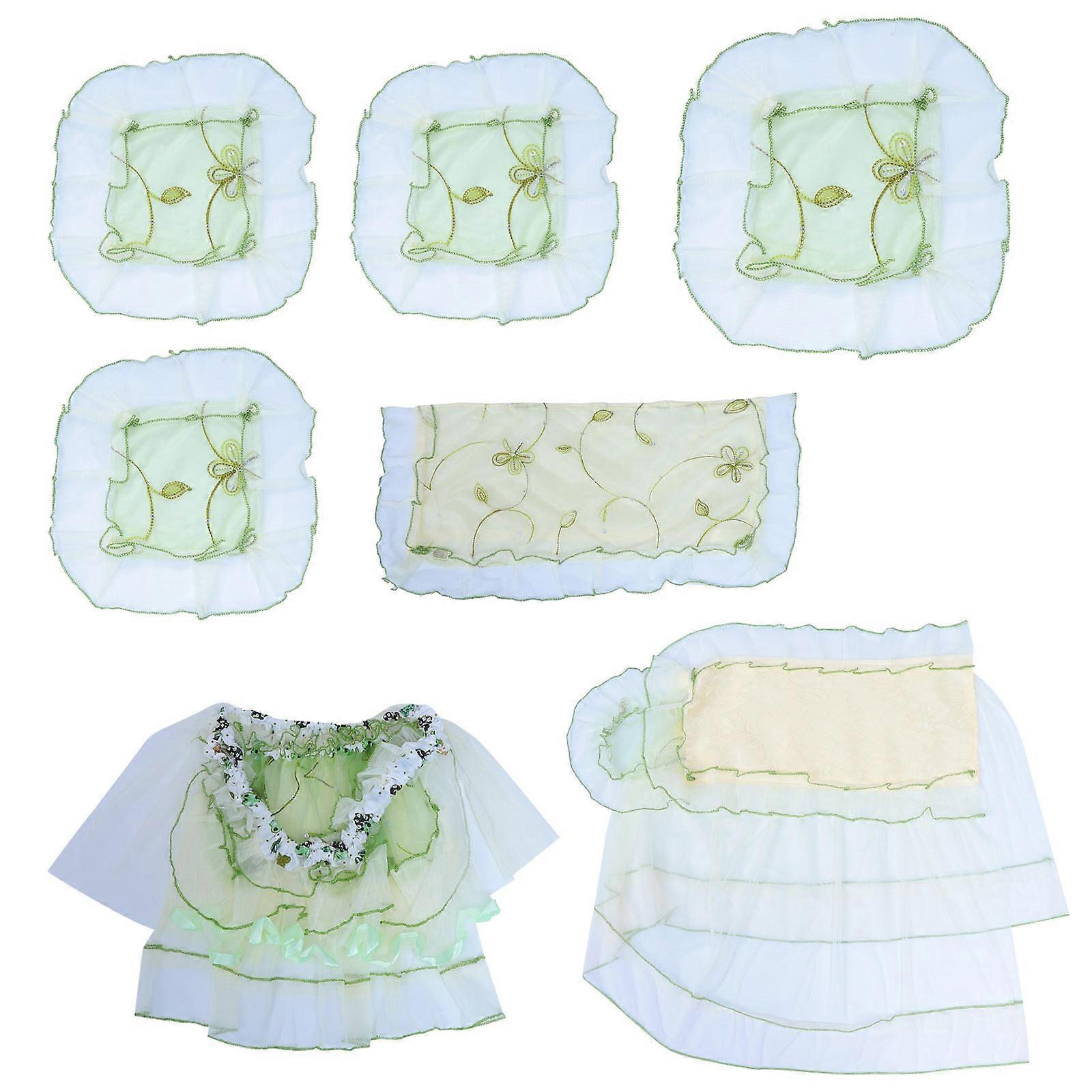 Butterflies Cover in Green Polyester Dustproof and Reusable 7 Pieces