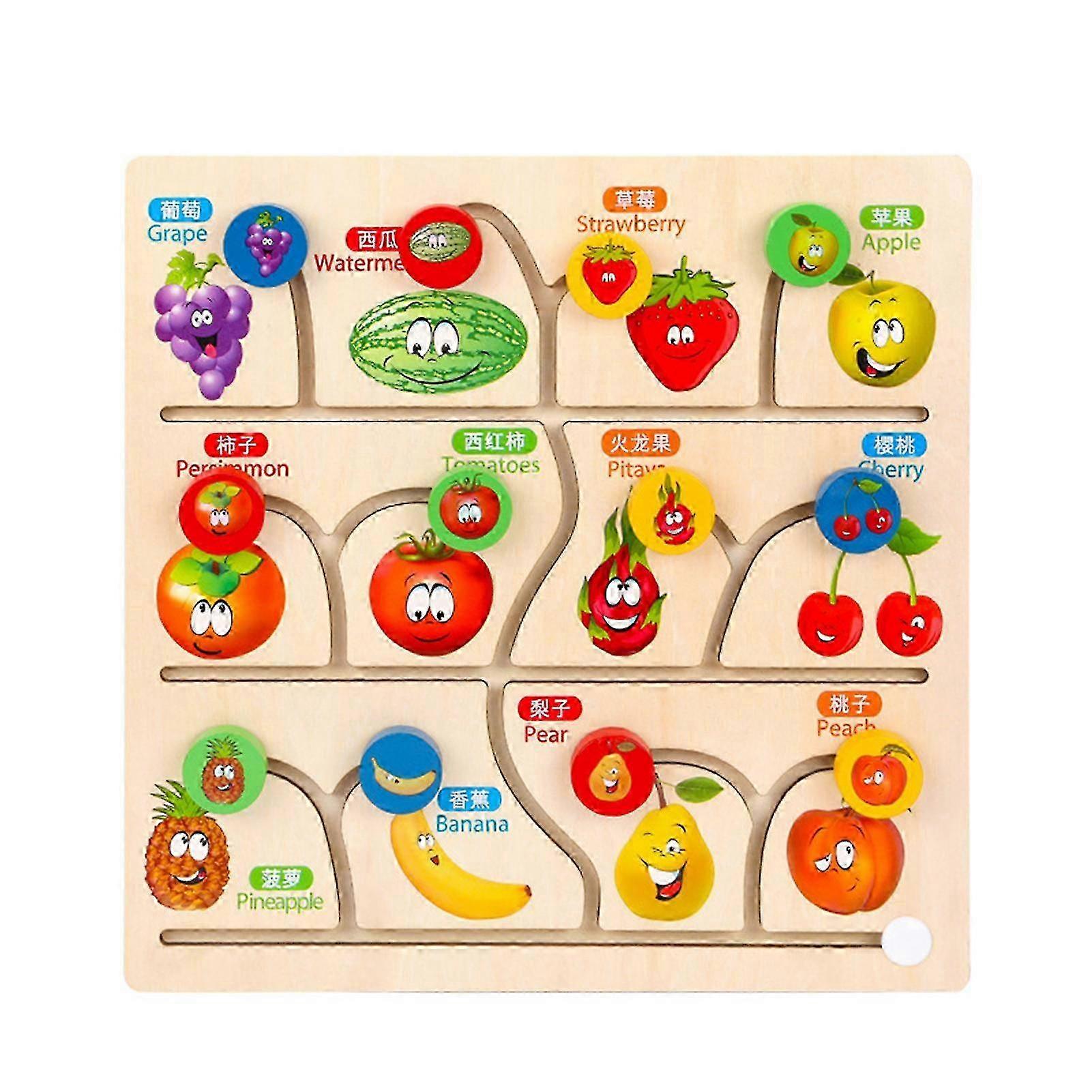 2025 Wooden Animal Number Maze Puzzle Board Eco-friendly Early Learning Toy For Kids Fun Matching Game With Smooth Edges