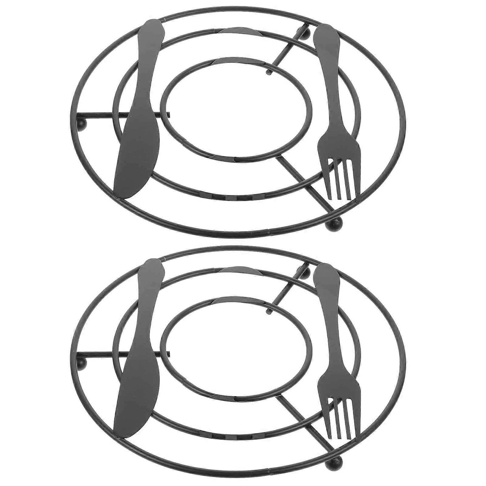 Protect Table Heat-Resistant Place-Mats Anti-Scalding Non-Slip Homeowners 20.00X20.00X1.00CM Iron 2Pcs