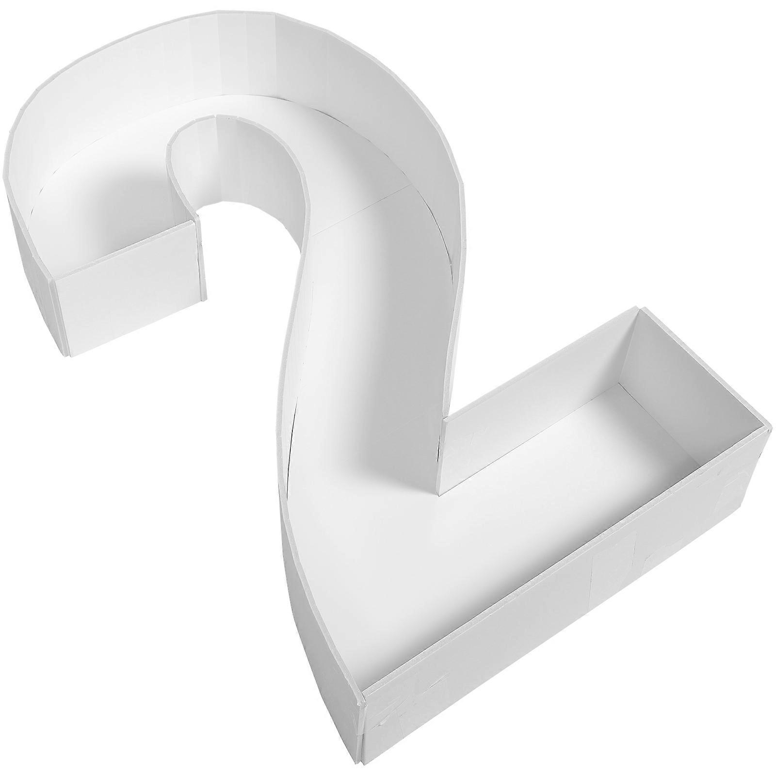 Durable White Polystyrene Number 2 Balloon Frame for Party Decor and Birthday Celebrations