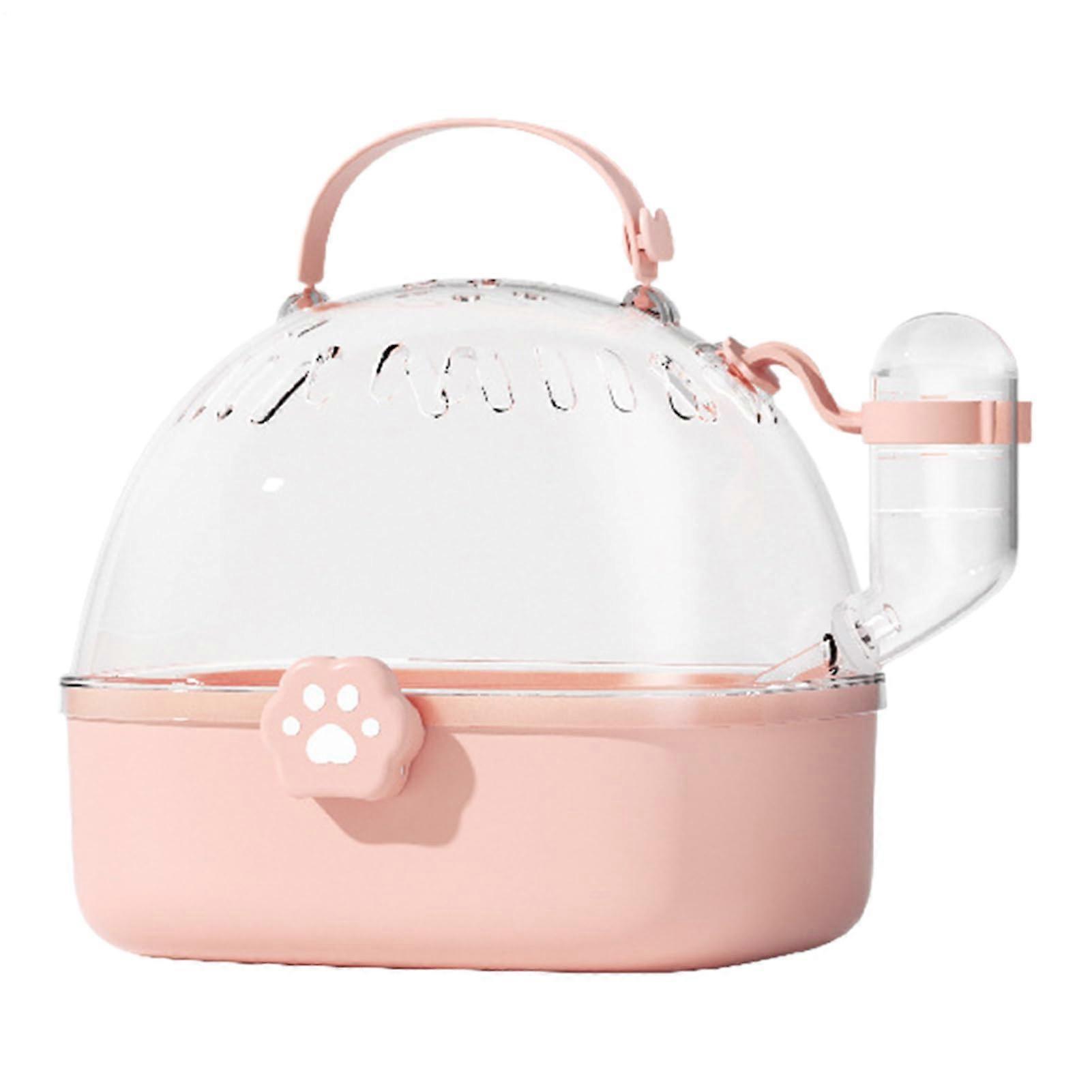 Backpack for Birds Small Bird Travel Carrier | Transparent Carrier With Panoramic Window, Water Bottle, Pink