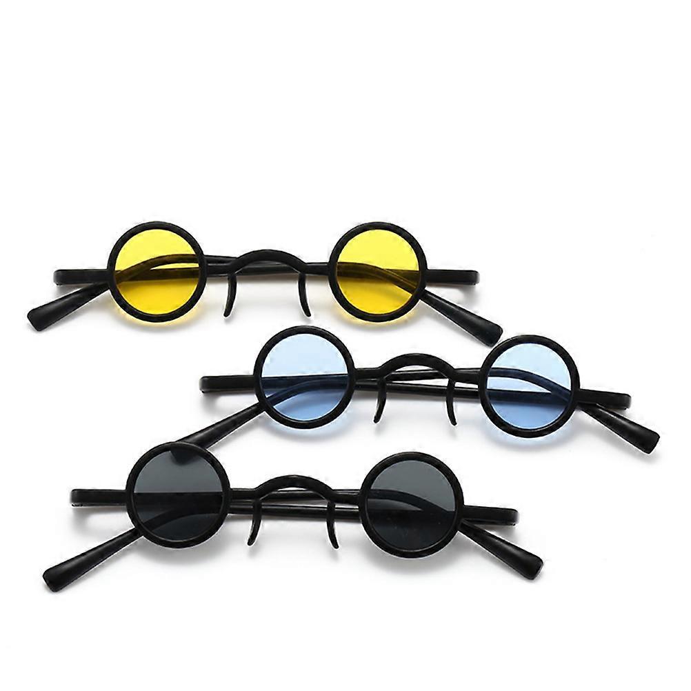 Glasses Retro Glasses for Decoration 2Pairs Black Frame Gray Pattern
