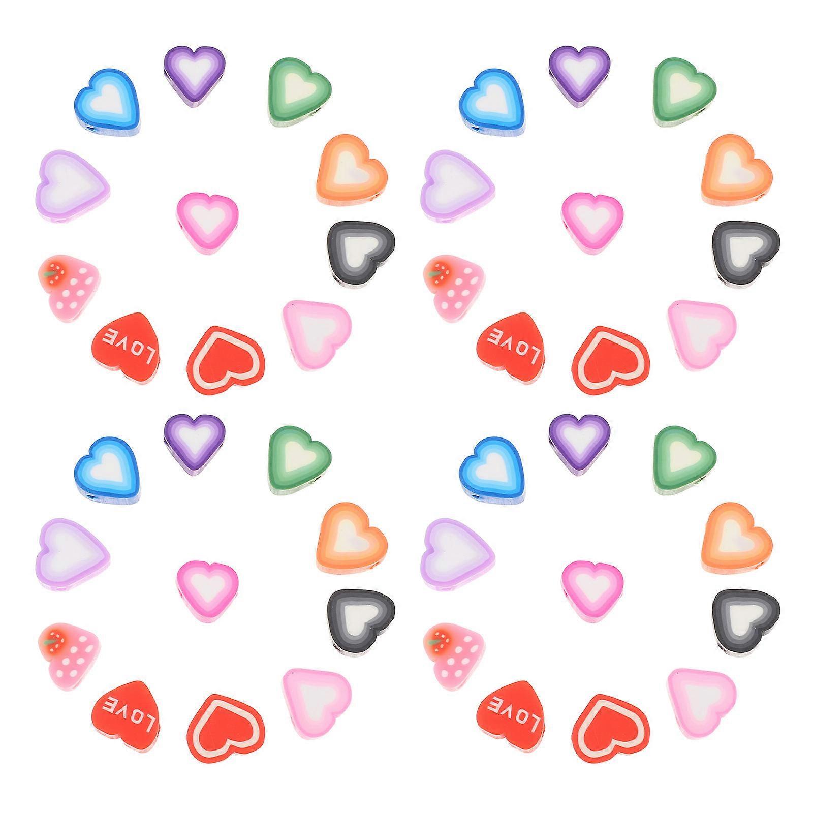 Ornament Filler Polymer Clay Slices Creative Projects Assorted Color Heart-Shaped 150Pcs