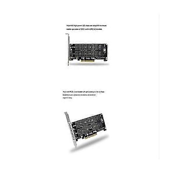 PCI-e X8 Dual Disk NVMe M.2 M Key SSD Expansion Adapter Dual NVMe PCI-e X