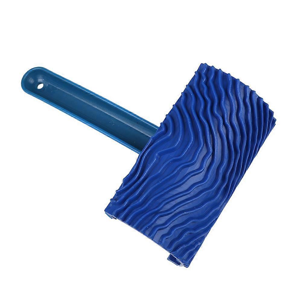 Blue Rubber Wood Paint Roller Grain DIY Grain Painting Tool With Handle