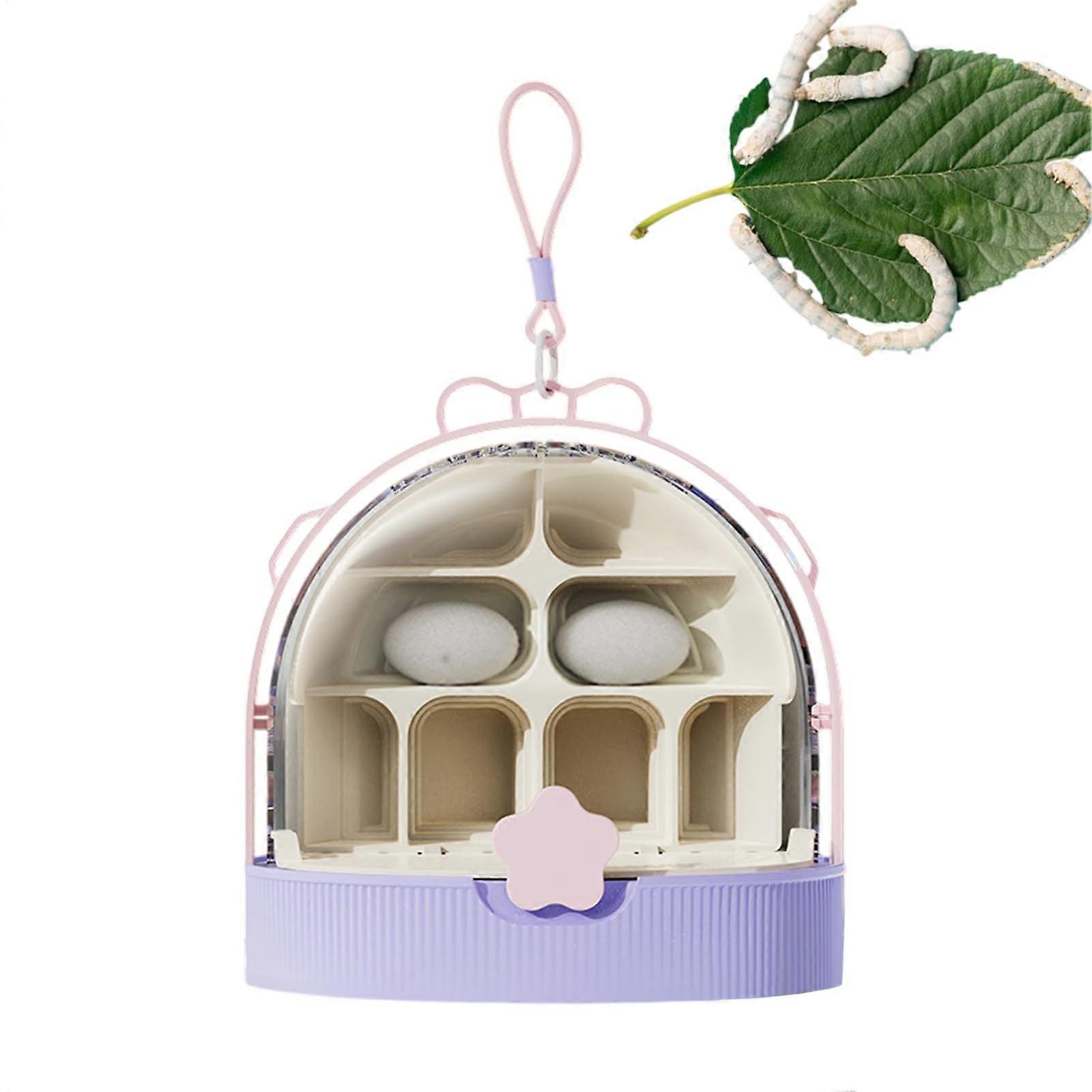 Silkworm Breeding Box, Breathable Transparent Tank for Small Animals Reptile Terrarium