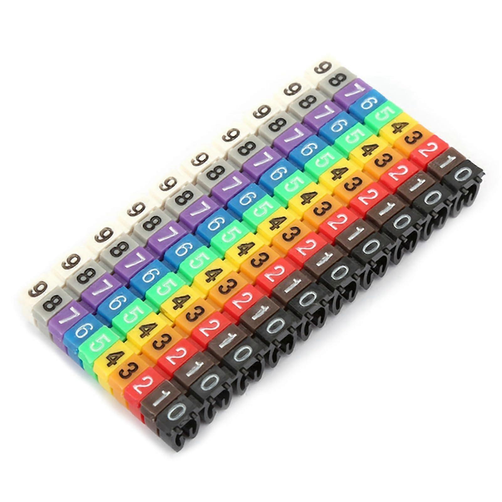 KCM 2.5mm Wire Labels, 100 Pcs, Wire Markers For Electrical Cable Coding, Color-Coded, Model KCM-2.5MM, 2.5mm Square