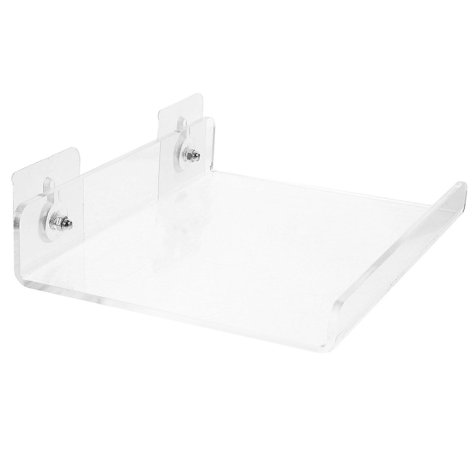 1 Set of Floating Wall Mount Acrylic Shelf for Bathroom Storage Rack and Toiletries Display
