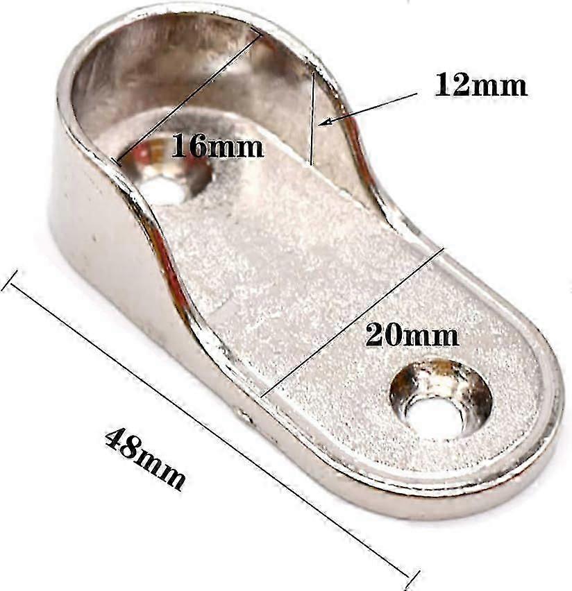 2025 Latest Model Wardrobe Brackets Fixing,Clothes Tube Side Support Rail Nickel Plated for Clothes Rod in C
