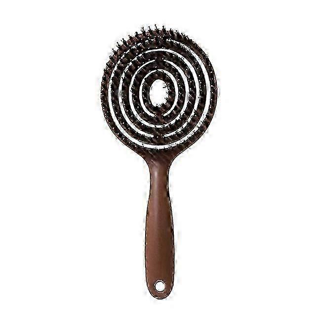 A Halovida Double-Layer Design Detangling Hair Brush with Boar Bristles and a Chrome Scalp Massage Brush