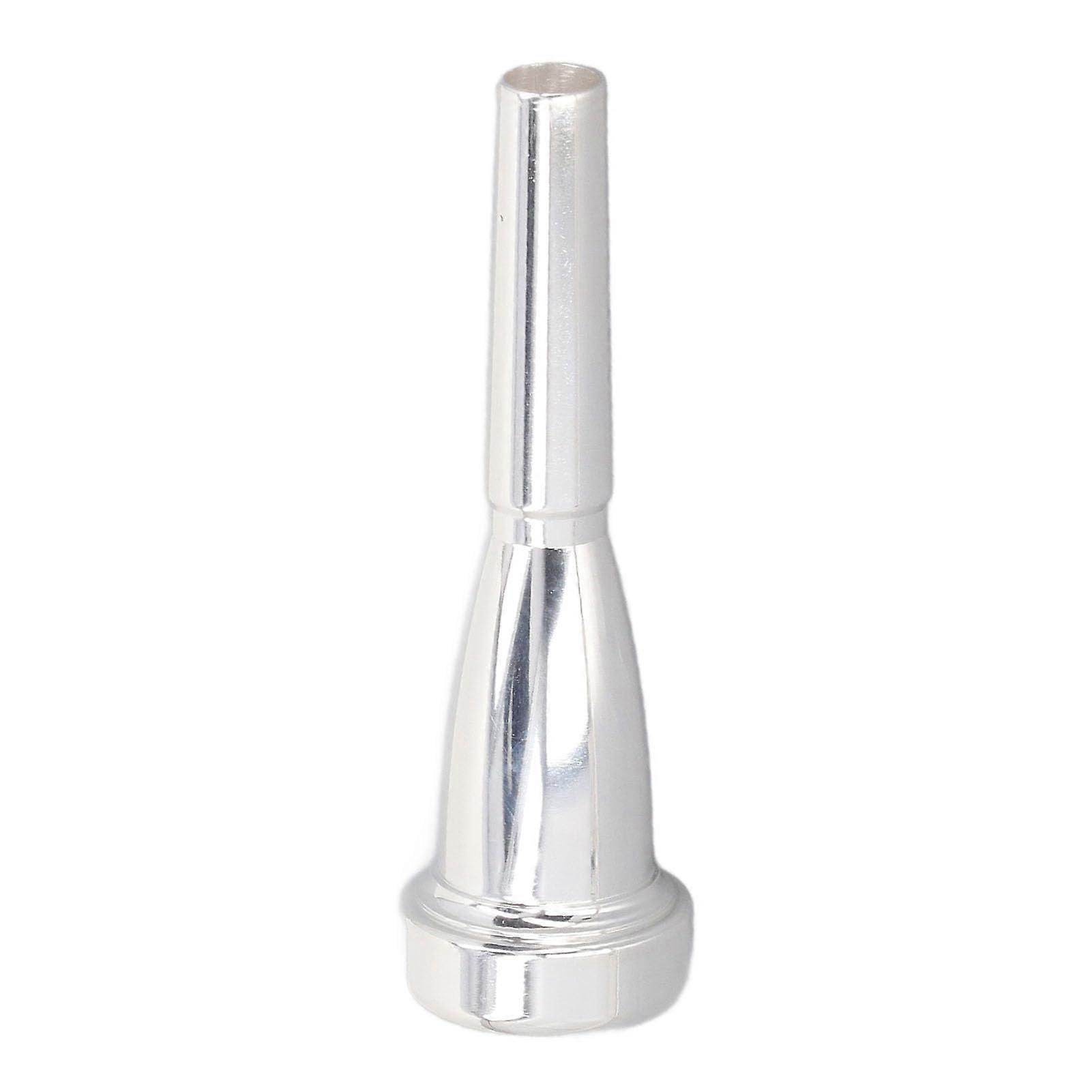 Trumpet mouthpiece, aluminum alloy trumpet mouthpiece bright treble long shank, improves playing technique for wind instruments (3c) SILVER 3c 3c