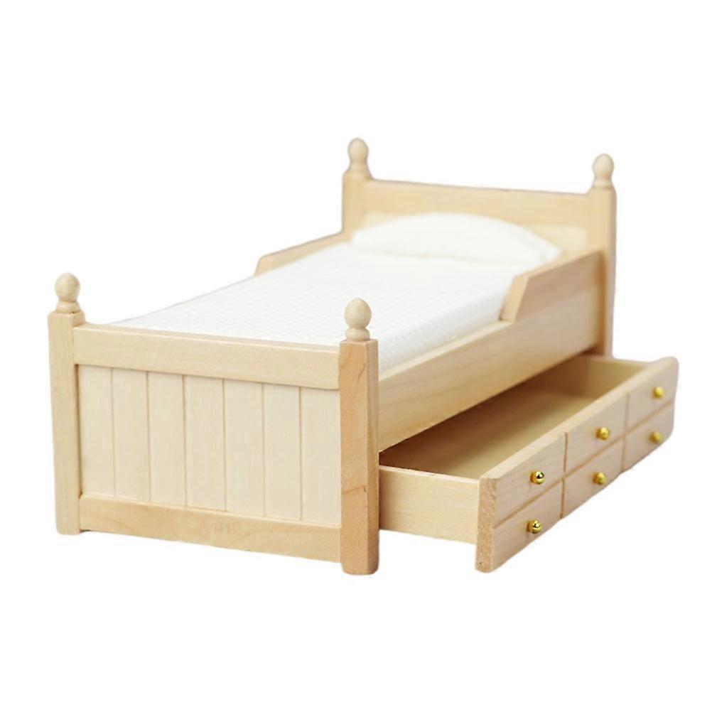 Beige Doll Bed for Decoration with Realistic Design and Synthetic Material 1 Piece