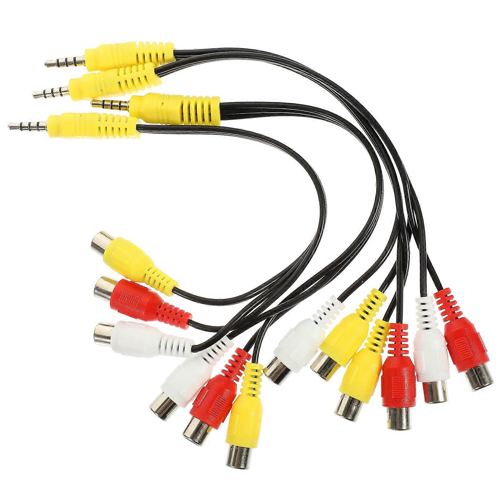 Female Audio Splitter Cable Extension Adapter for Home Theater Amplifiers and Sound Systems   Durable Flexible Patch Cord Set (4pcs)