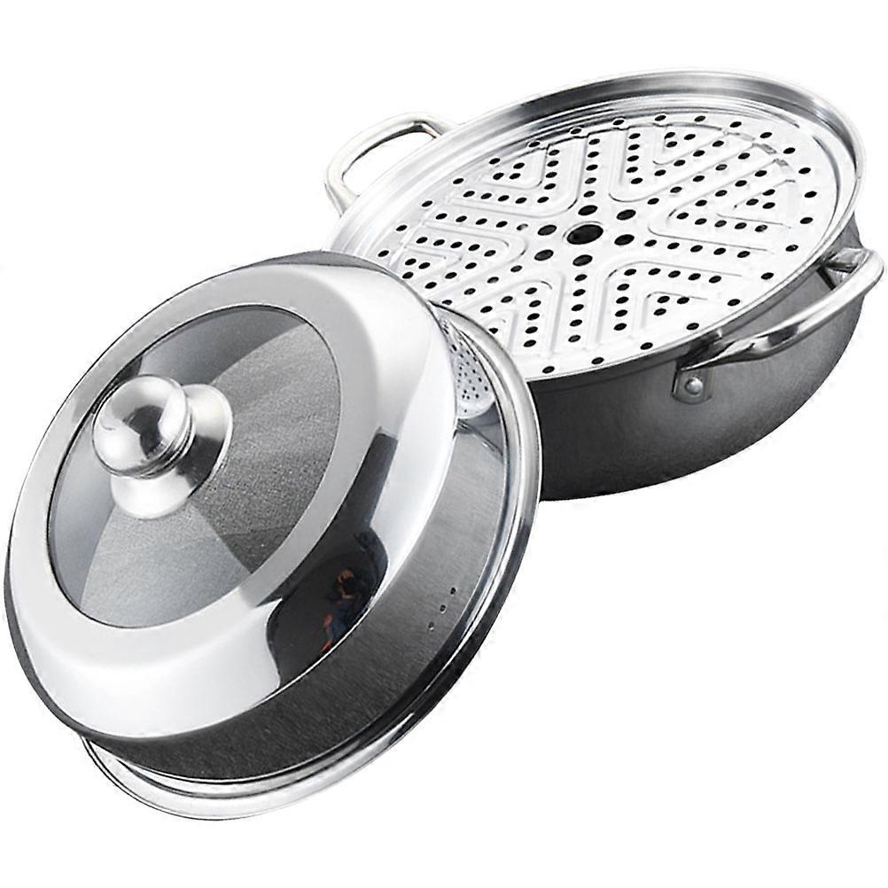 Stainless Steel Steamer Pot, Large Capacity Multi Functional Cooking Pot for Steaming and Soup Making, Energy Efficient, Stove Compatible