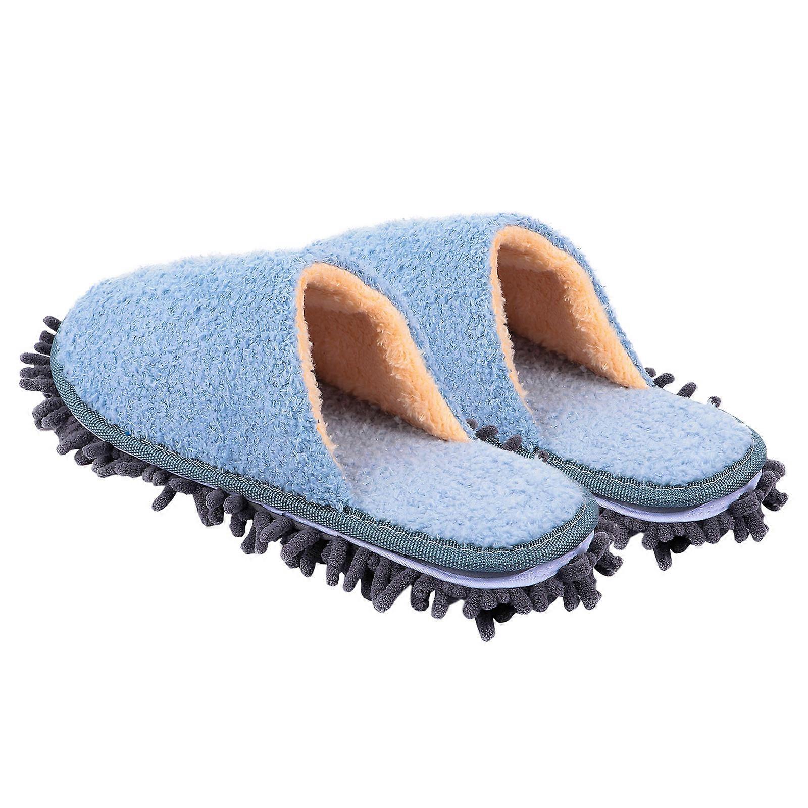 Warm Winter Slippers for of Chenille Blue Color Soft and Comfortable for Indoor Wear