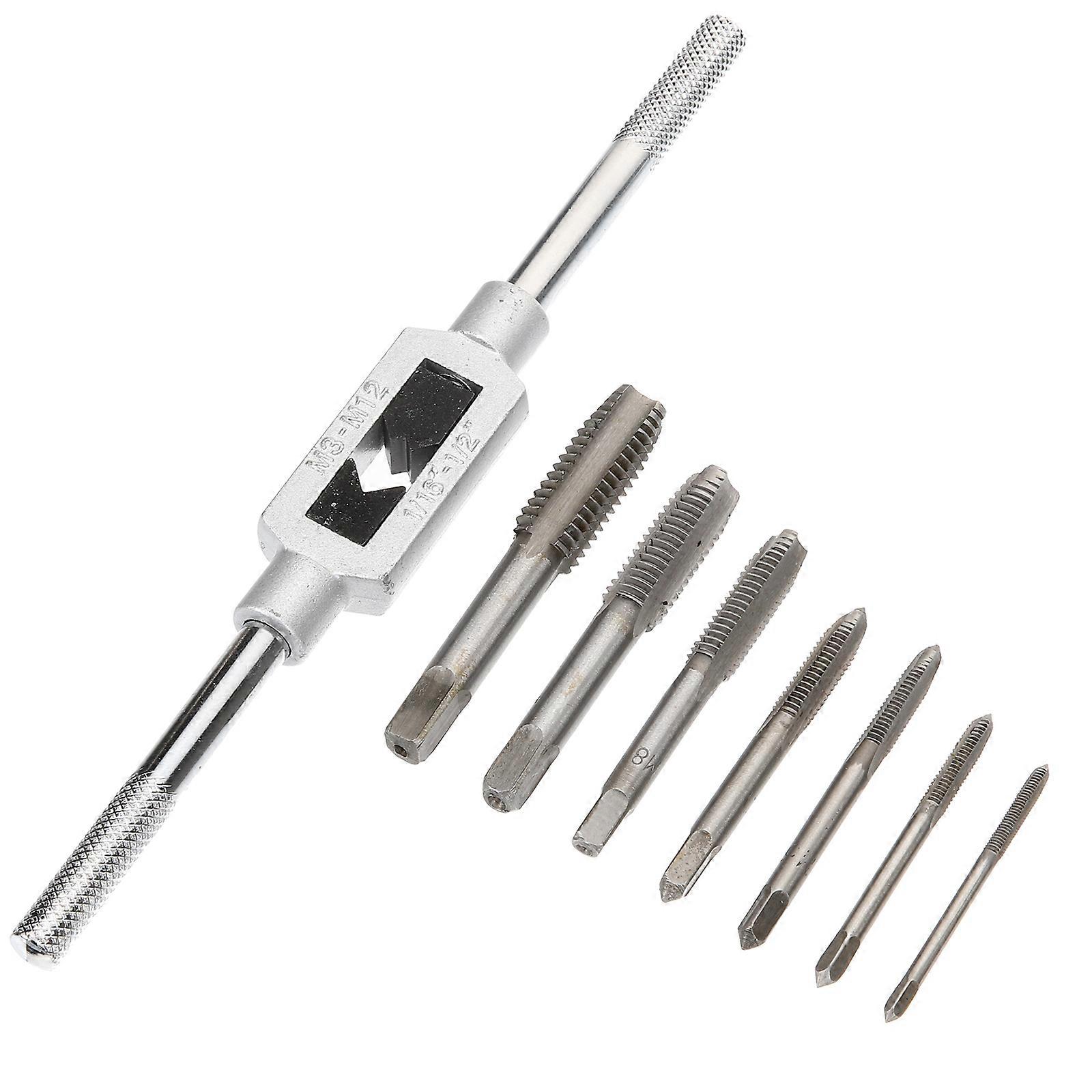 Thread Machine Taps Set 1 Set Suitable For Automotive Maintenance 7.5×0.8×0.8in Easy To Use Alloy Steel