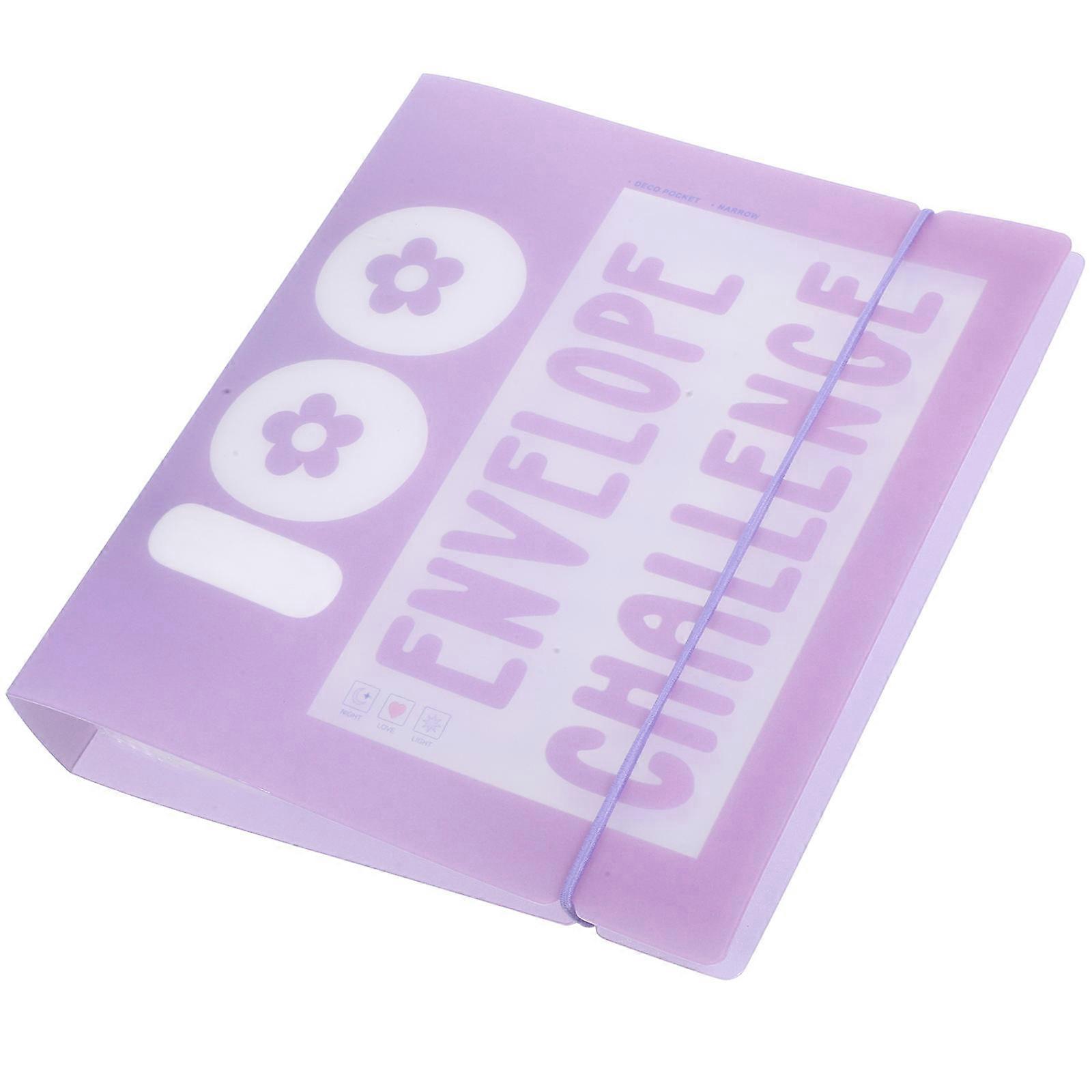 Pvc Budget Binder with 100 Pockets for Saving Envelope Challenge Home Binder Supply for Budgeting Repayment and Special Occasions