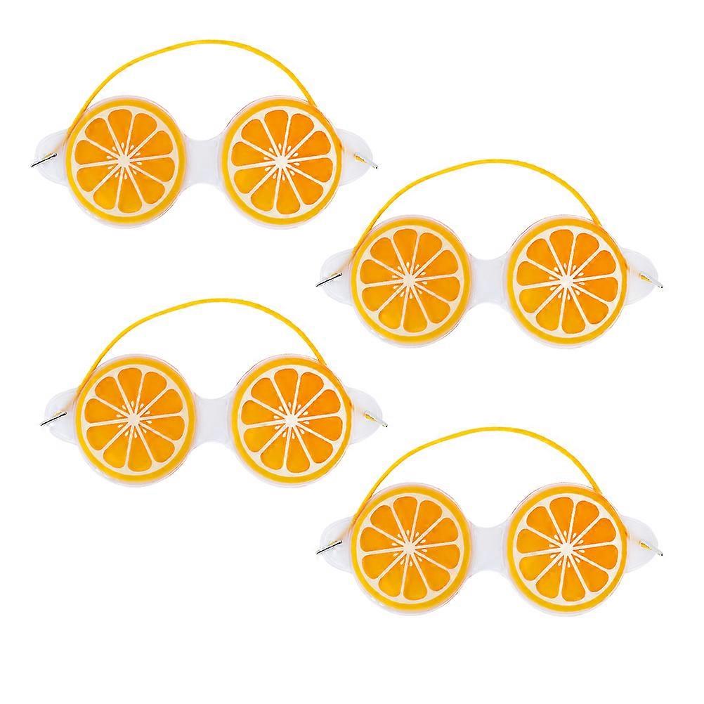 Cold Compress Beauty Ice Pack Eye Mask Dark Circle Removal For Women Lemon Shape Yellow 4Pcs