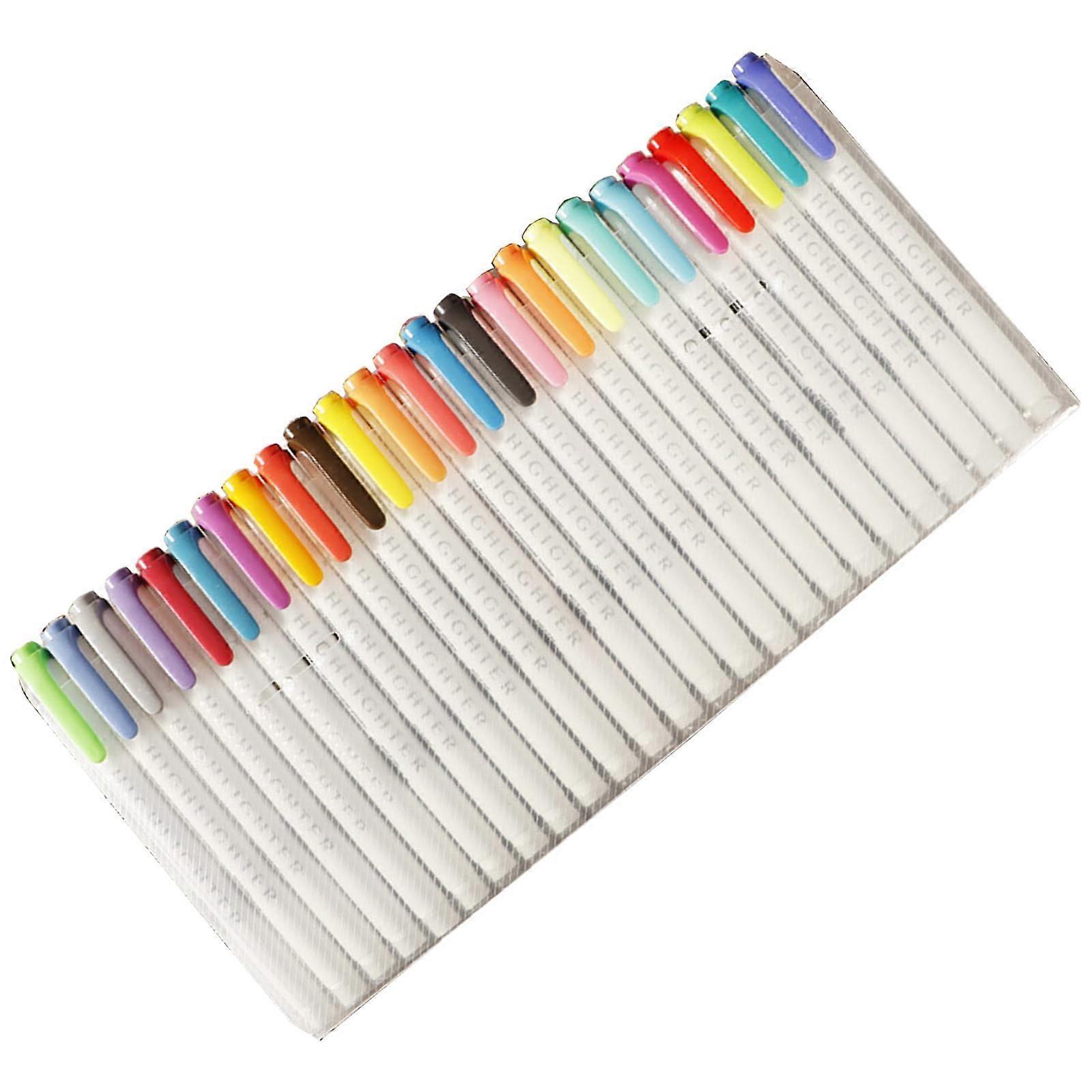Double Sided Highlighter Pens 15/25-Piece Set Fluorescent Color Wide Beveled Tip For Planner Calendar Diary