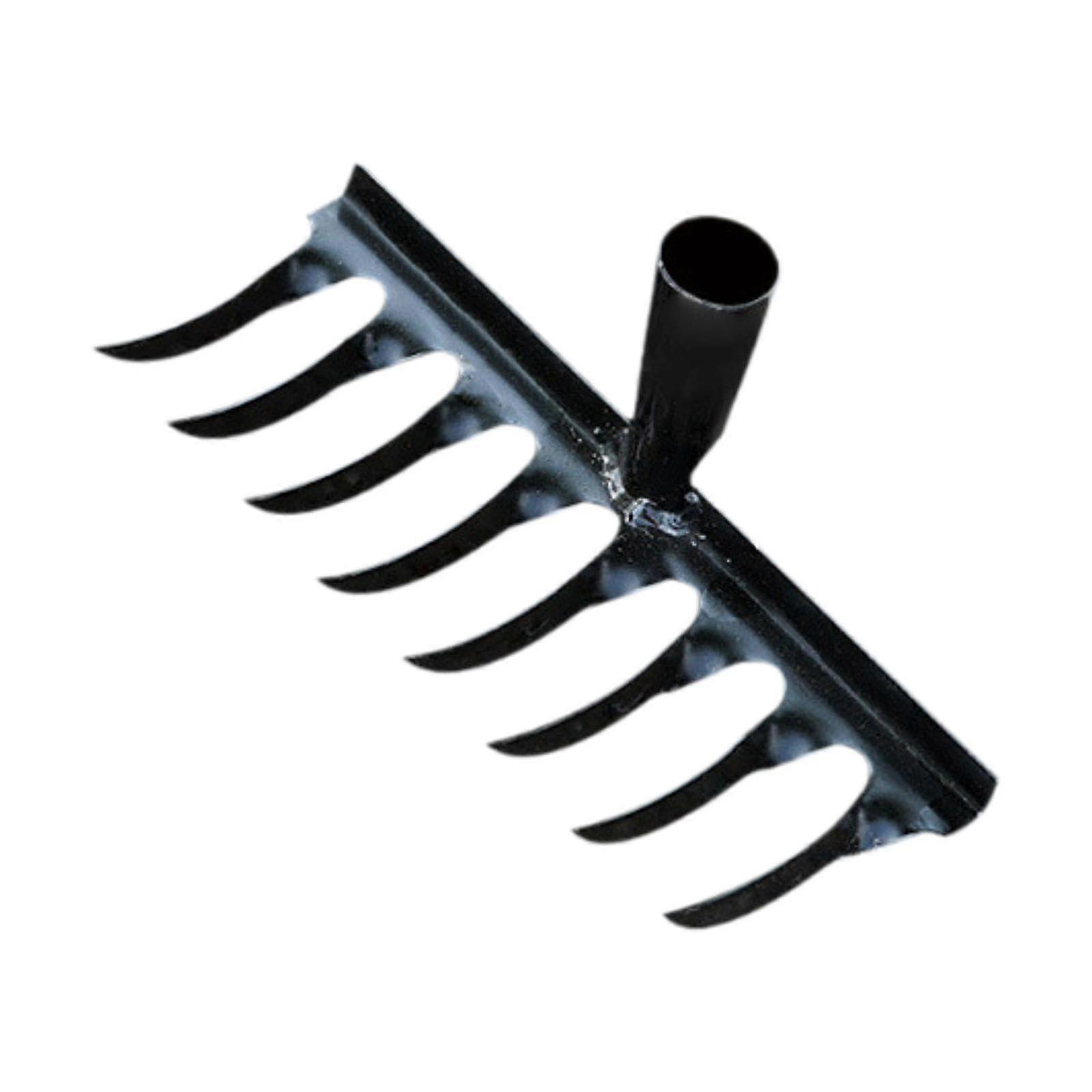 Garden rake head, leaf rake, multifunctional accessory, garden tool, weed remover, tool for leveling backyards, mulch farms, 8 tines